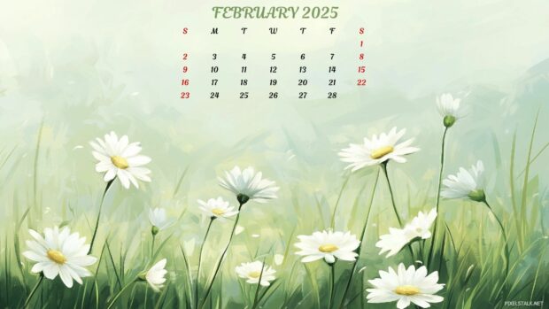 February 2025 Calendar Backgrounds 1080p.