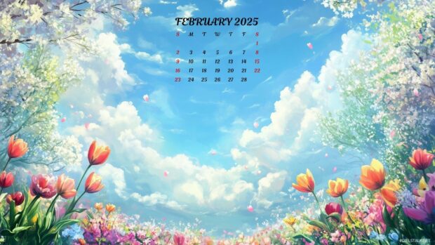 February 2025 Calendar Backgrounds HD for Desktop.