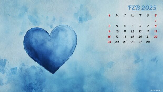 February 2025 Calendar Desktop Background HD.