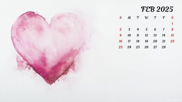 February 2025 Calendar Desktop Wallpaper HD.