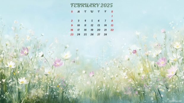 February 2025 Calendar HD Backgrounds Computer.