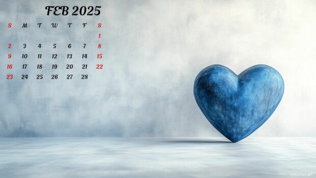 February 2025 Calendar HD Wallpaper.