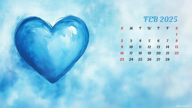 February 2025 Calendar Wallpaper.