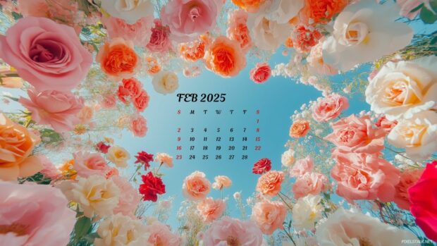 February 2025 Calendar Wallpaper HD 1080p.