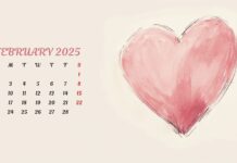 February 2025 Calendar Wallpaper HD Free download.