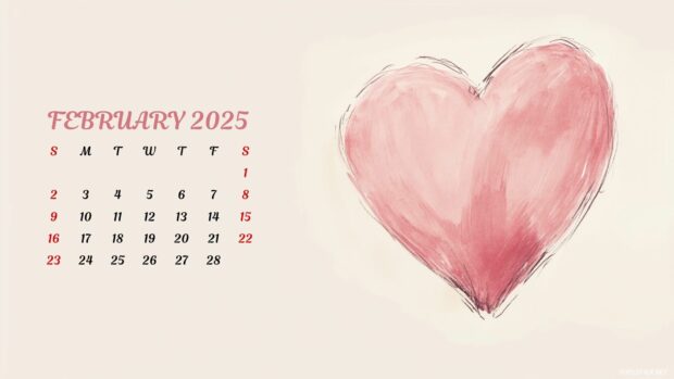 February 2025 Calendar Wallpaper HD Free download.