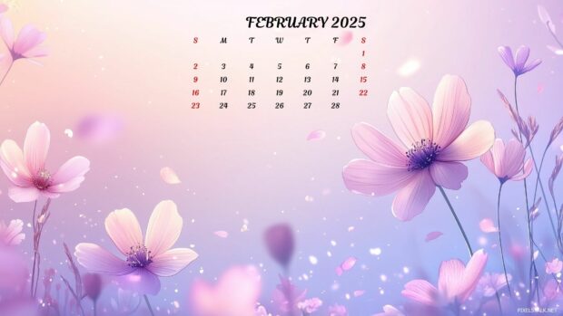 February 2025 Calendar Wallpaper HD High Resolution.