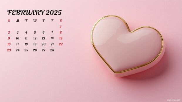 February 2025 Calendar Wallpaper for the Desktop.