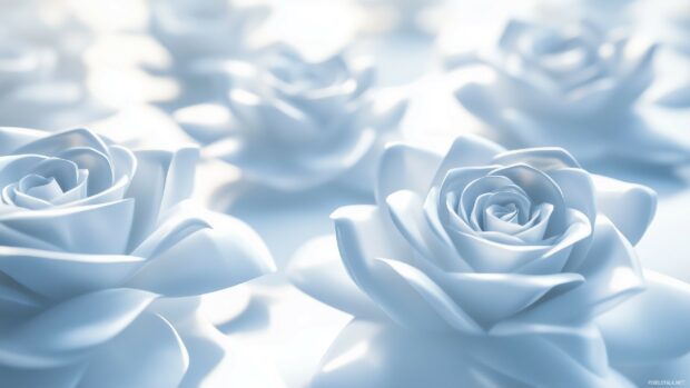 Floating 3D roses desktop wallpaper.