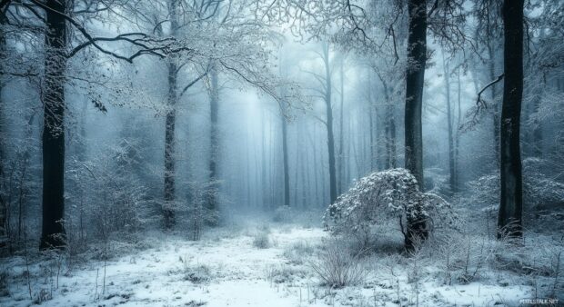 Forest Desktop Wallpaper HD with A crisp winter morning.