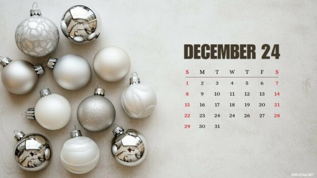 Free December 2024 Calendar Desktop Background.