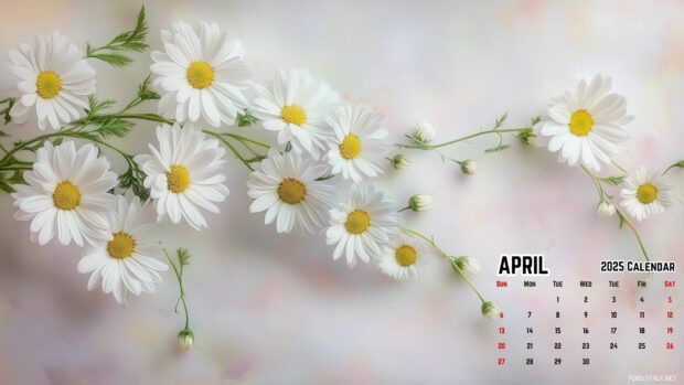 Free Download April 2025 Calendar Desktop Wallpaper HD 2.