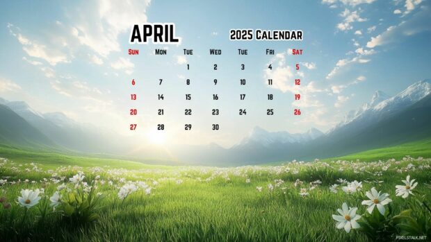 Free Download April 2025 Calendar Desktop Wallpaper HD 3.