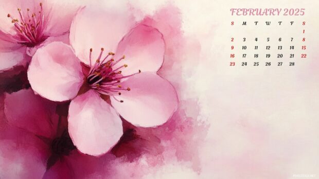 Free Download February 2025 Calendar Wallpaper for Desktop.