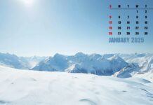 Free download 2025 January Calendar Wallpaper.