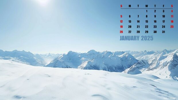 Free download 2025 January Calendar Wallpaper.