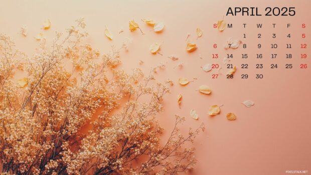 Free download April 2025 Calendar HD Wallpaper 1.