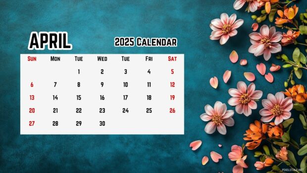 Free download April 2025 Calendar HD Wallpaper 4.