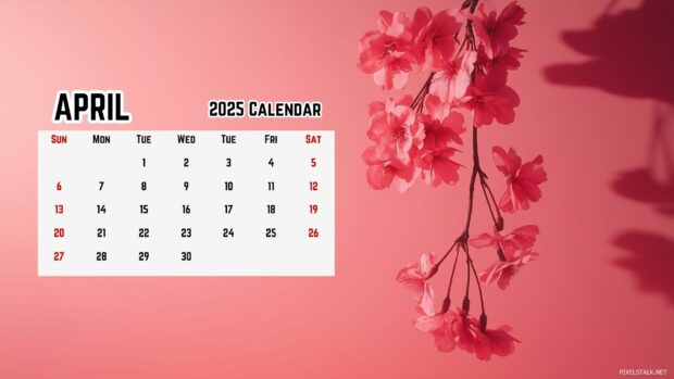 Free download April 2025 Calendar HD Wallpaper 6.