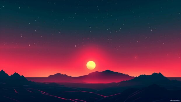 Free download Fall sunset 2K wallpaper for desktop.