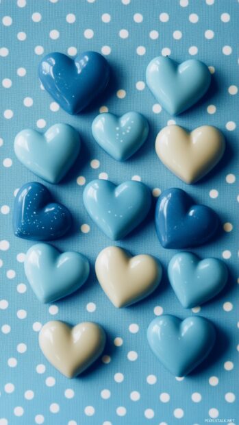 Free download blue hearts in various shades.