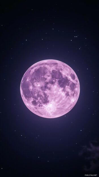 Full purple Moon wallpaper for mobile.