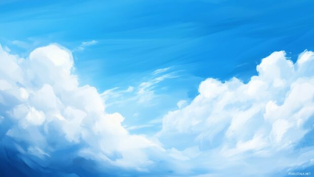 Gentle, abstract cloud formations in soft white on a light sky blue background.