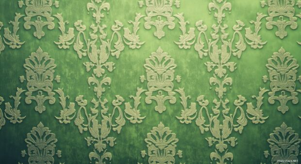 Green HD desktop wallpaper with a delicate, embossed pattern that adds depth while maintaining elegance.