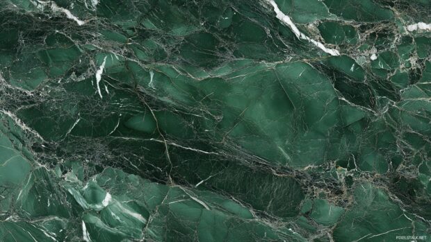 Green wallpaper with a delicate marble texture, offering a touch of luxury while maintaining a clean aesthetic.