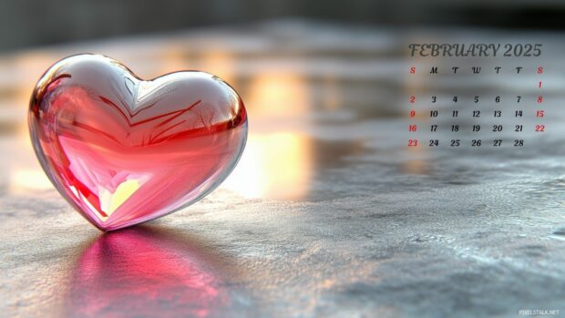 HD Backgrounds February 2025 Calendar.