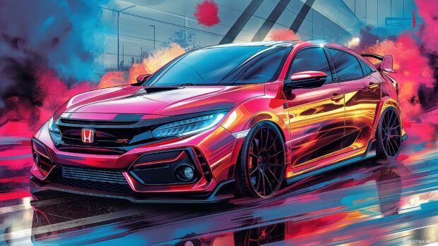 HD Wallpaper Car 1080p Cover Full Color Honda Civic.