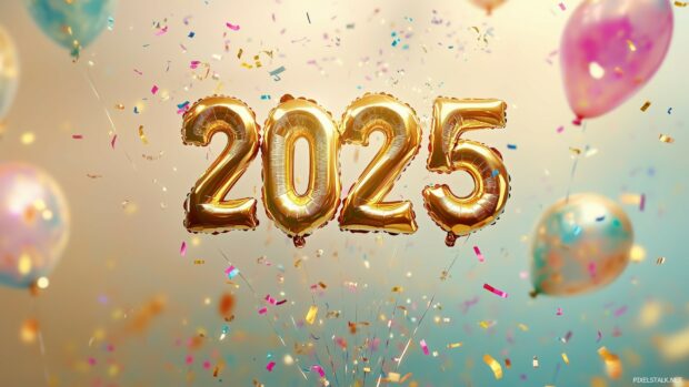 Happy New Year 2025 HD wallpaper.