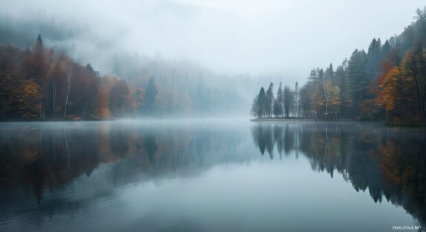 Lake landscape photography for desktop wallpaper.