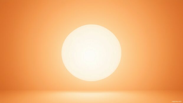 Laptop Desktop Wallpaper HD with a minimalist circular sun with smooth gradients on a warm peach background, symbolizing calm and clarity.