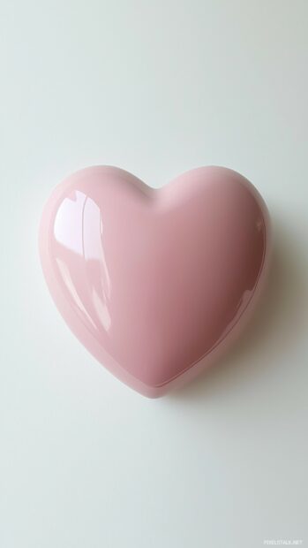 Large soft pink heart centered on a white background.