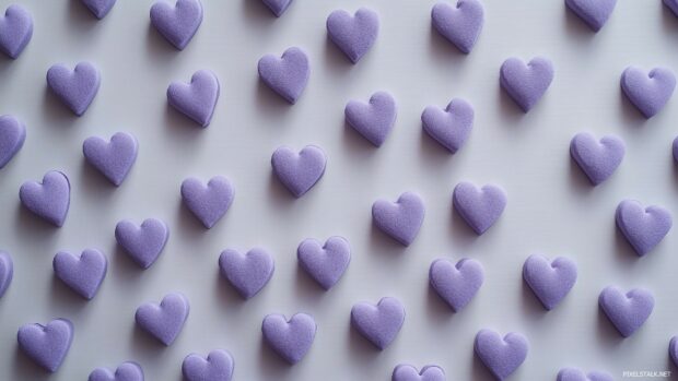 Lavender hearts HD desktop background.