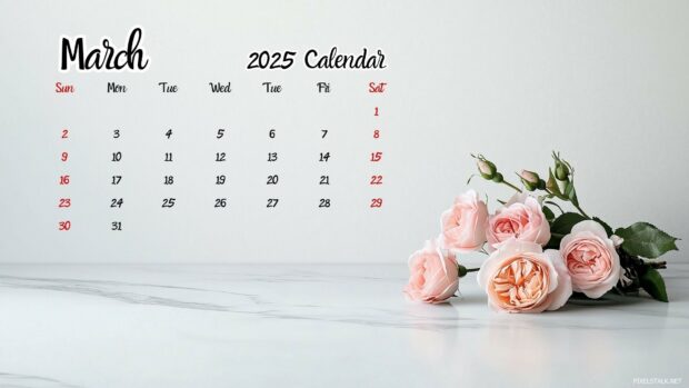 March 2025 Calendar Background 1.