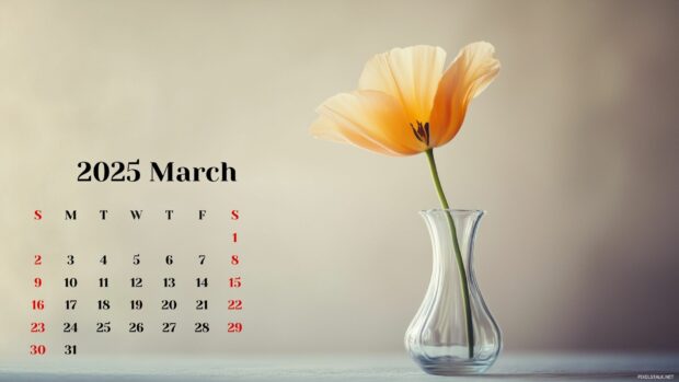 March 2025 Calendar Background HD for Desktop 1.