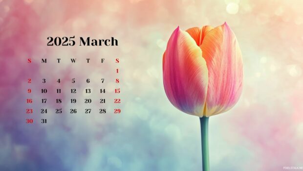 March 2025 Calendar Background HD for Desktop 2.