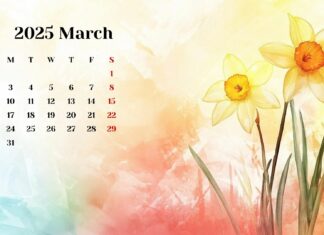 March 2025 Calendar Background HD for Desktop 3.