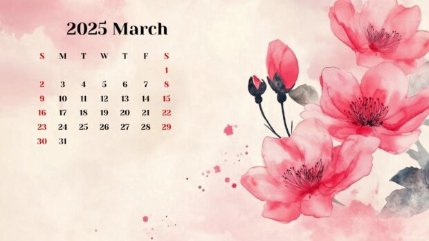 March 2025 Calendar Desktop Background 4.