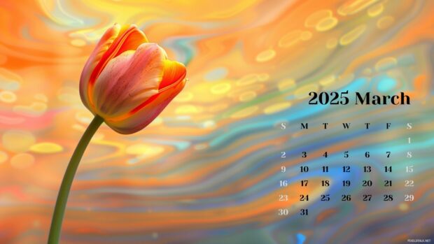 March 2025 Calendar Desktop Background 5.