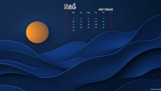 March 2025 Calendar Desktop Background 7.