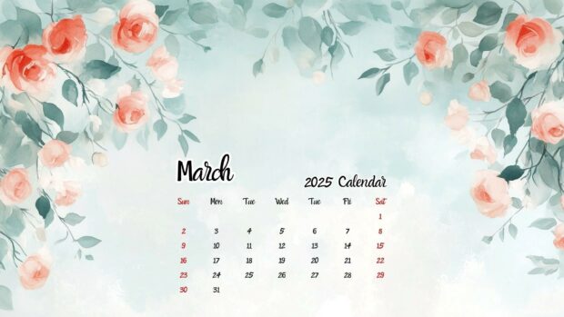 March 2025 Calendar Desktop Wallpaper 5.