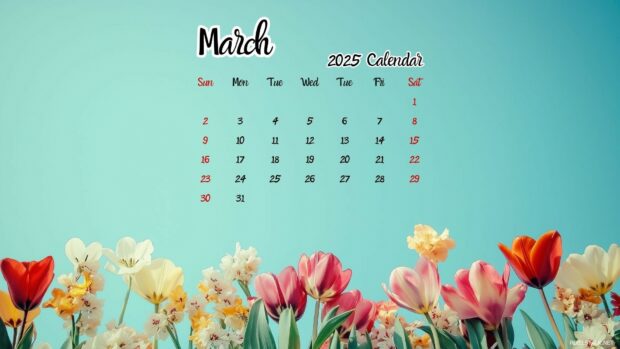 March 2025 Calendar Desktop Wallpaper HD 2.