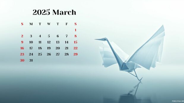 March 2025 Calendar Desktop Wallpaper HD 6.