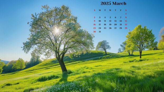 March 2025 Calendar HD Wallpaper 1080p 4.