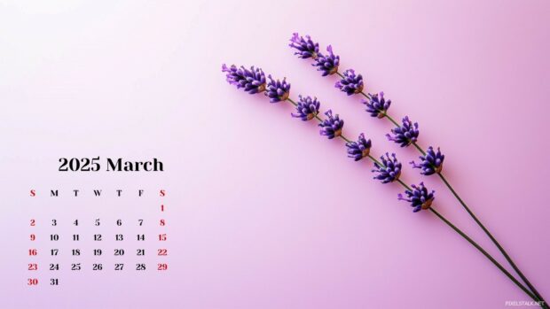 March 2025 Calendar Wallpaper HD 2.