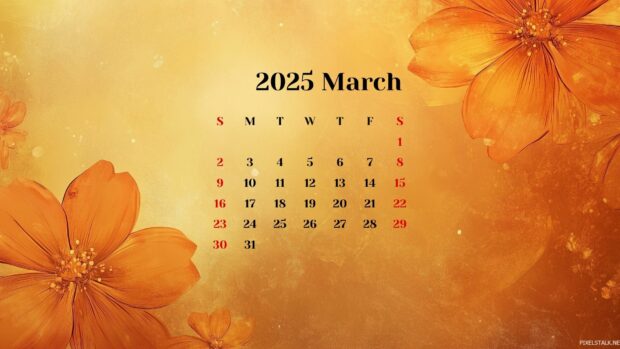 March 2025 Calendar Wallpaper HD 8.