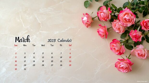 March 2025 Calendar Wallpaper HD for Desktop free download 3.